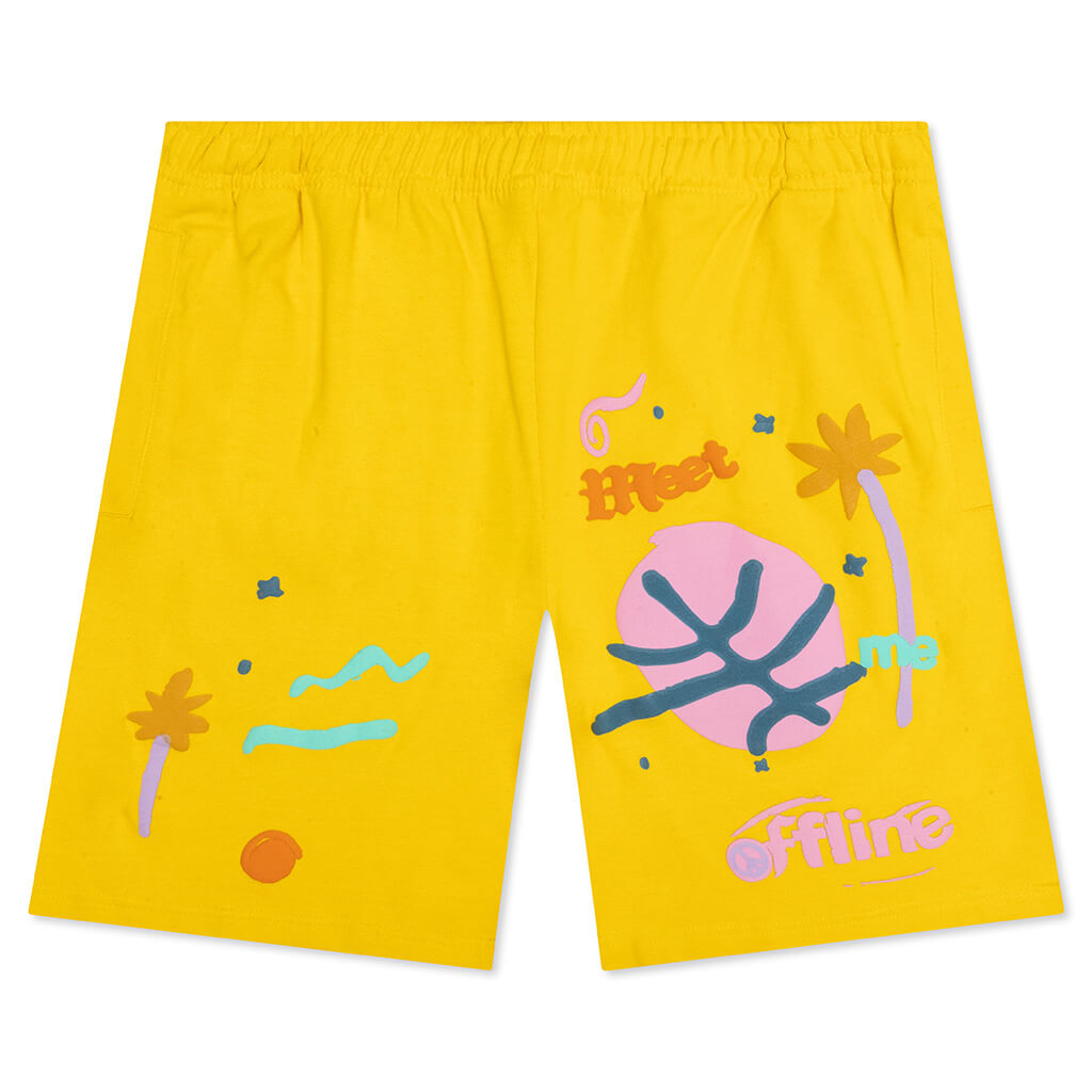 Meet Me Offline Shorts - Yellow