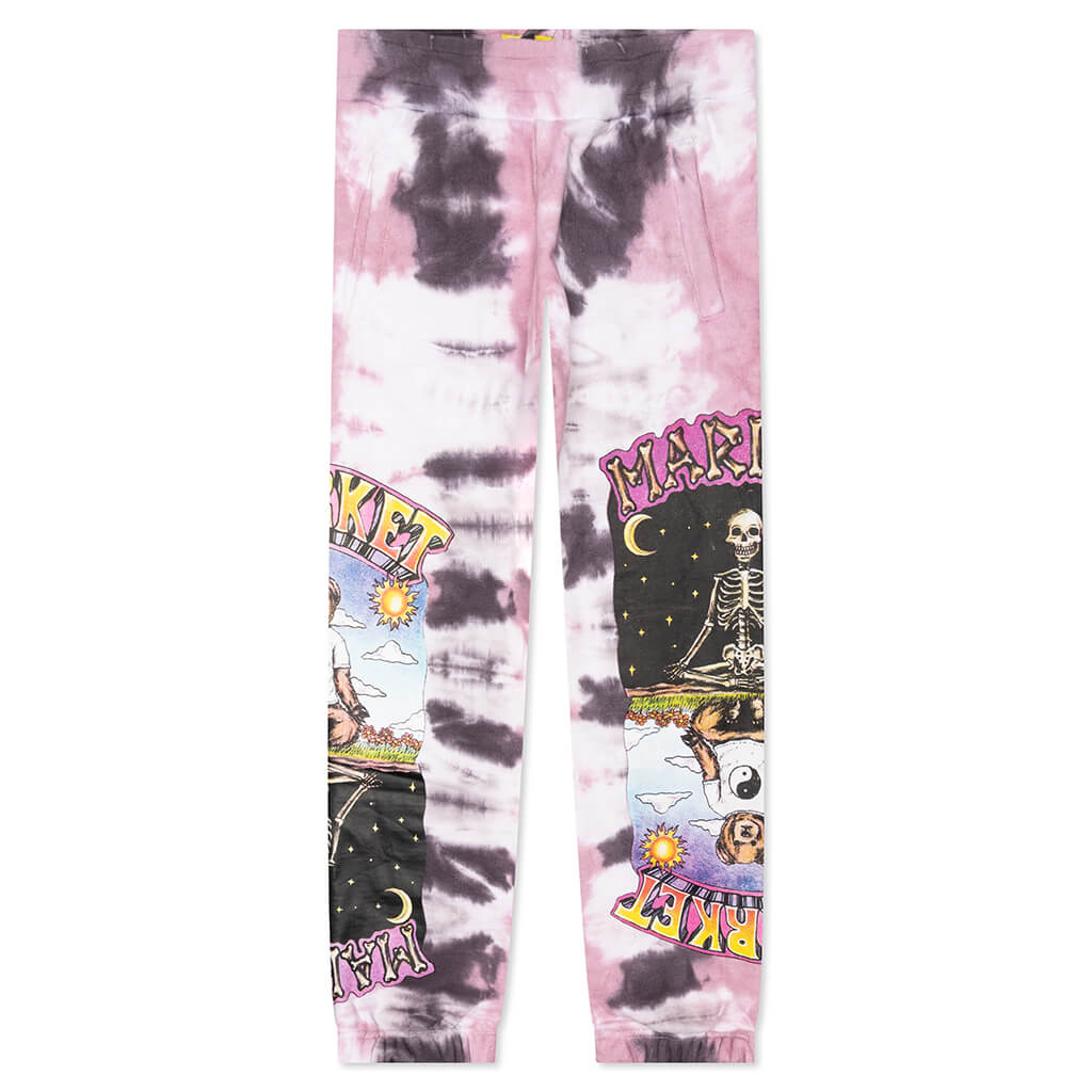 Namaste Bear Day and Night Sweatpants - Lavender Lizard Tie-Dye