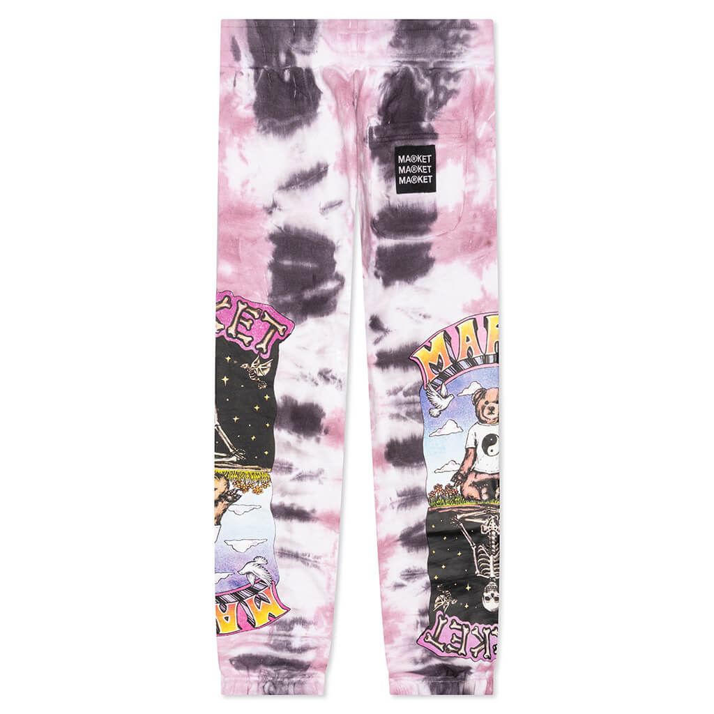 Namaste Bear Day and Night Sweatpants - Lavender Lizard Tie-Dye