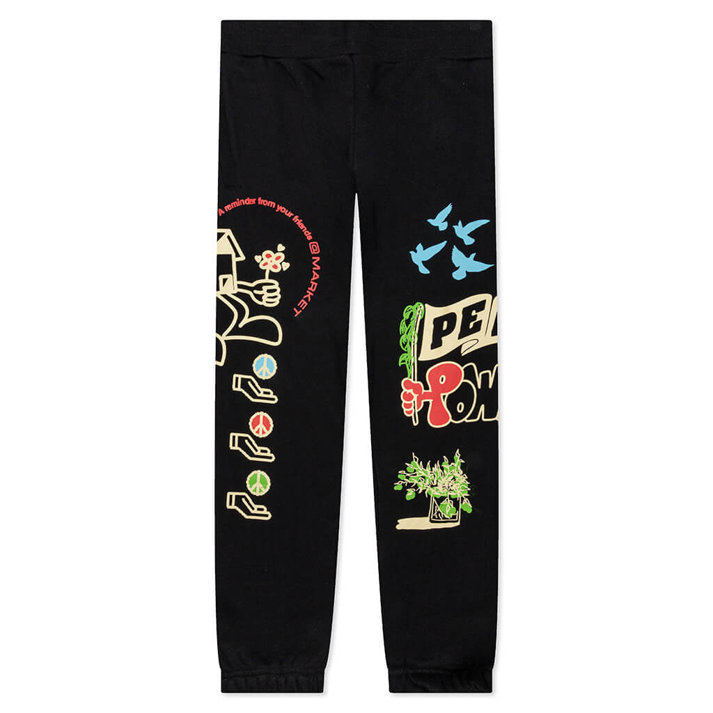 Peace and Power Sweatpants - Black