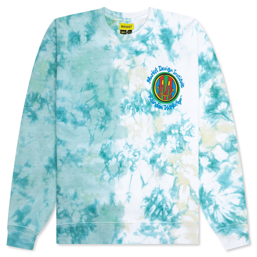 Smiley Design Institute Tie Dye Crewneck Sweatshirt - Two Tie Dye