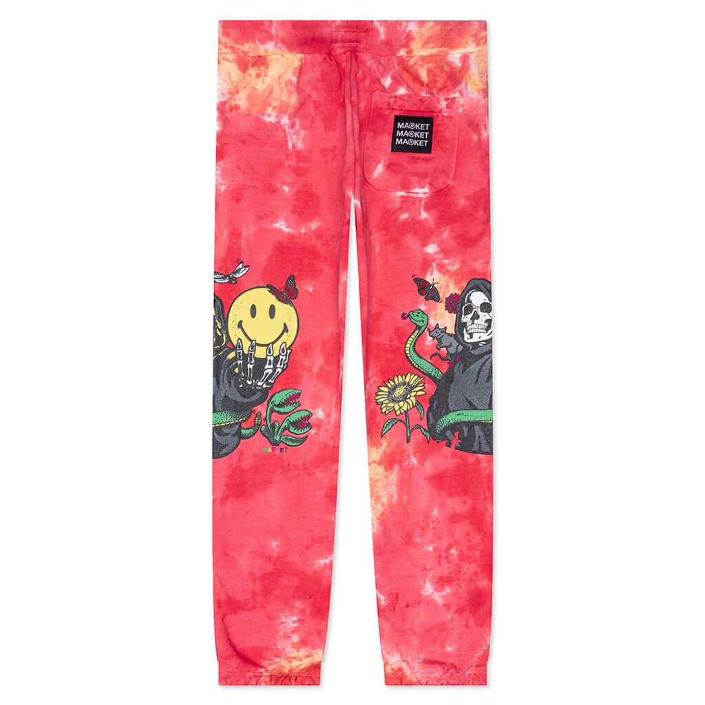 Smiley Look At The Bright Side Tie-Dye Sweatpants - Pink