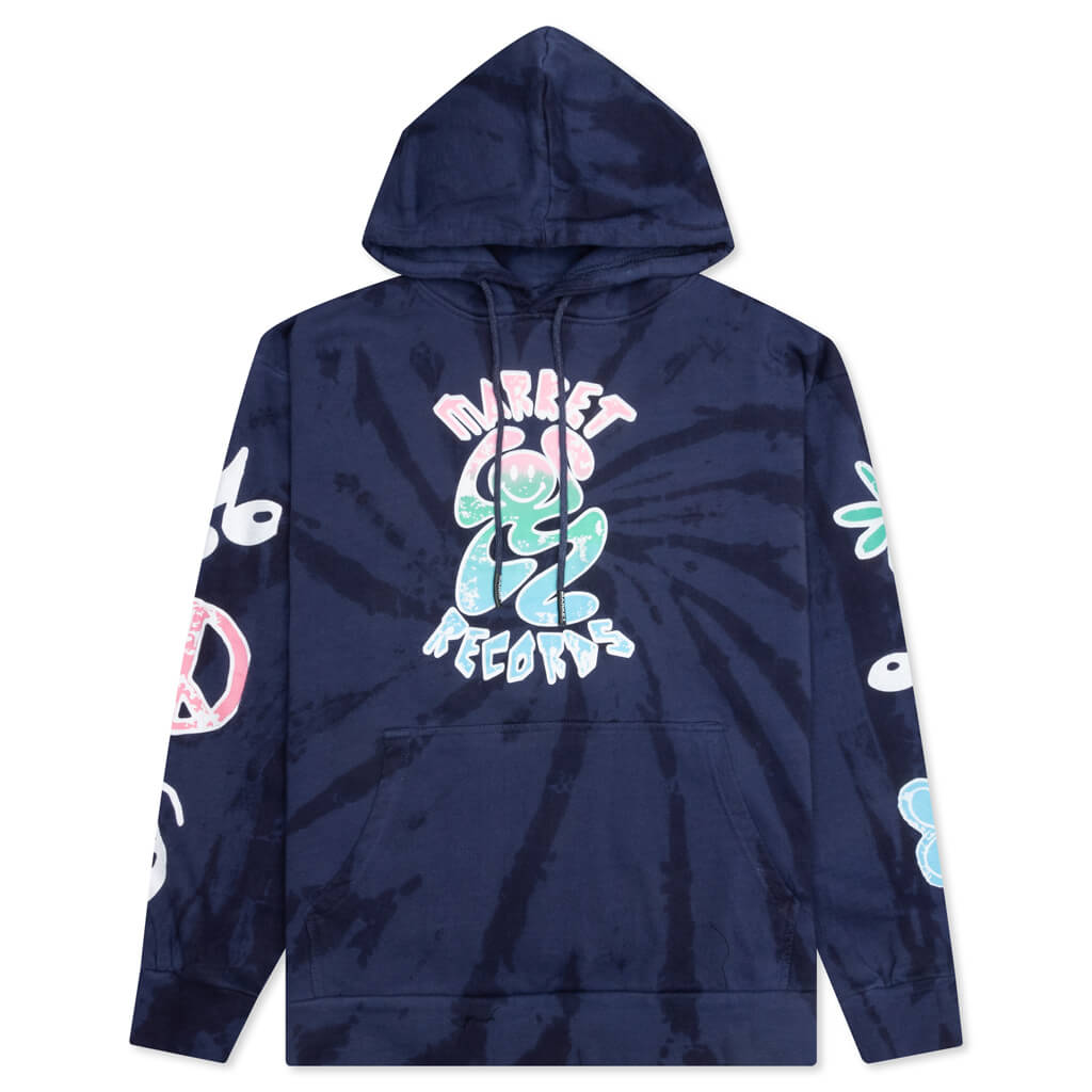 Smiley Records Angel Sigh Hoodie - Navy Tie-Dye