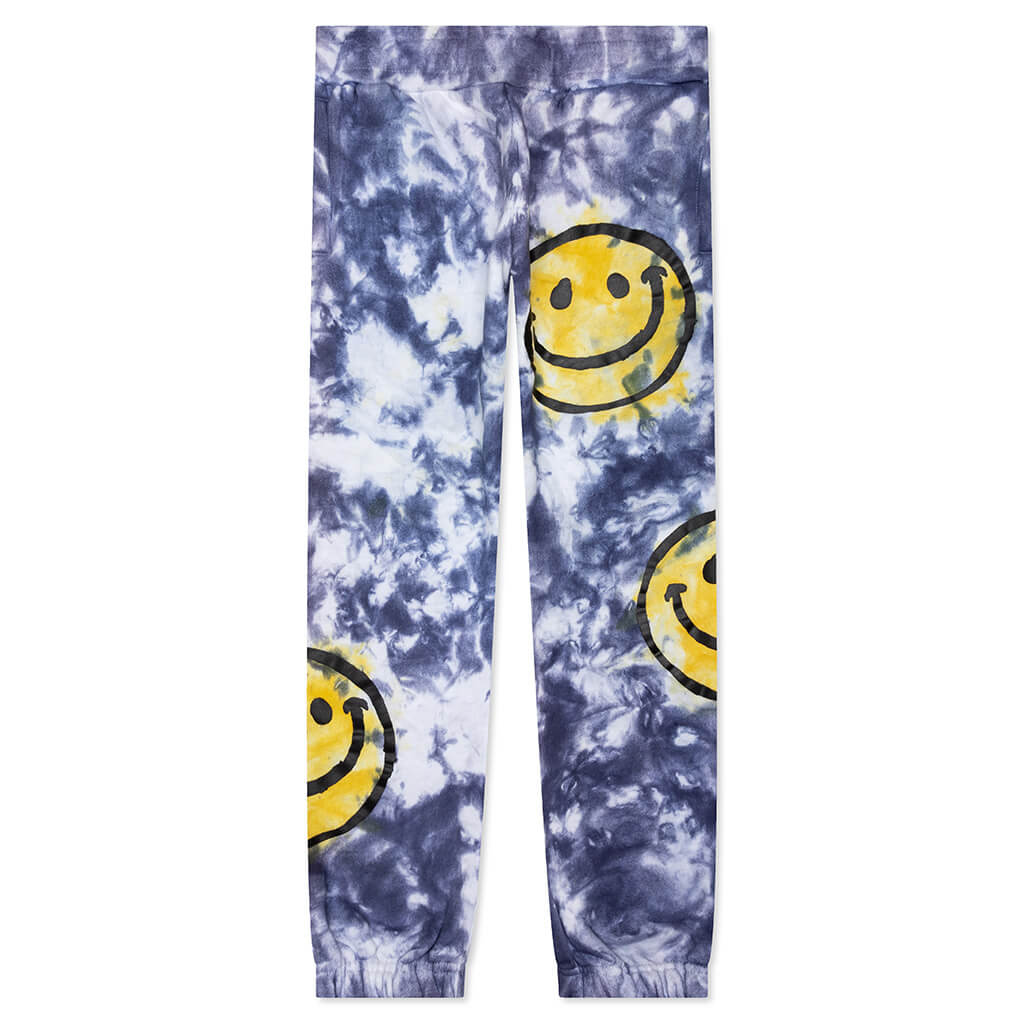 Smiley Sun Dye Sweatpants - Yellow/Blue