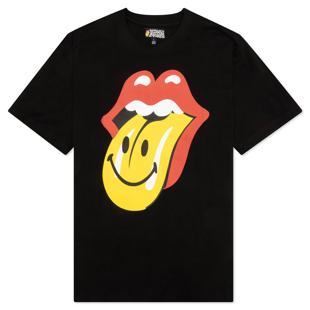 Smiley Rolling Stones T-Shirt - Black