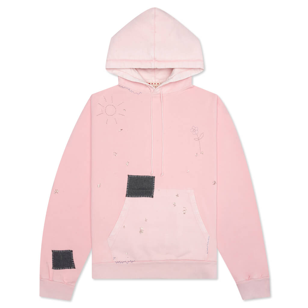 Light Pink Embroidered Hoodie - Light Pink