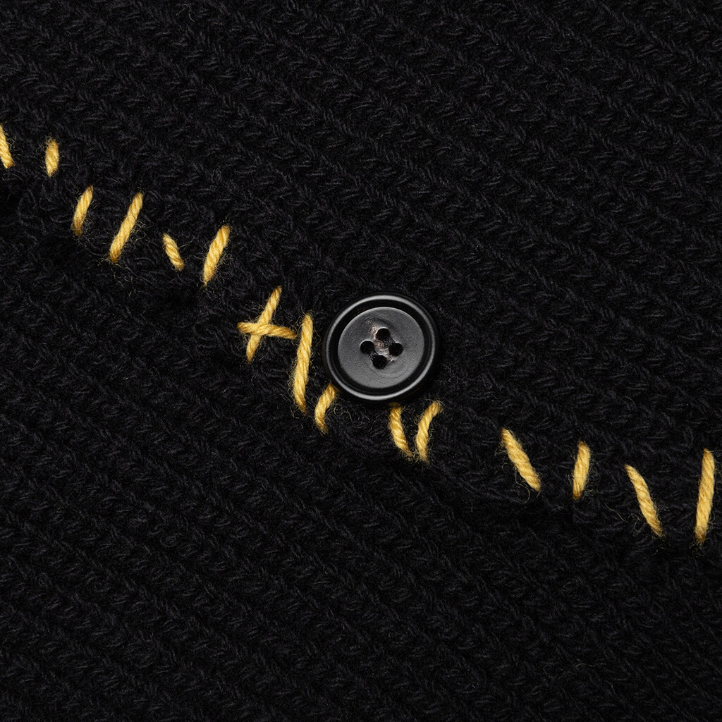 Black Wool Cardigan - Black, , large image number null