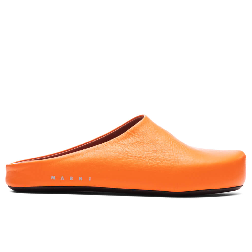 Leather Fussbett Sabot - Orange