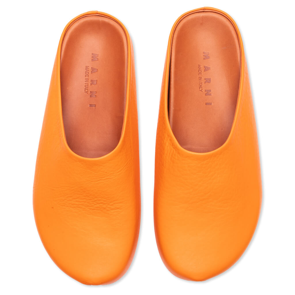 Leather Fussbett Sabot - Orange