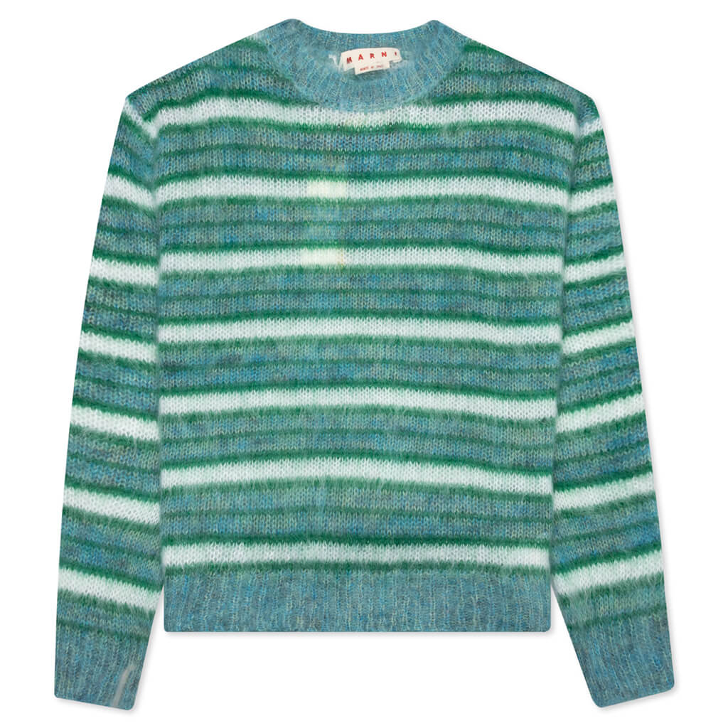 Striped Mohair Sweater - Turquoise