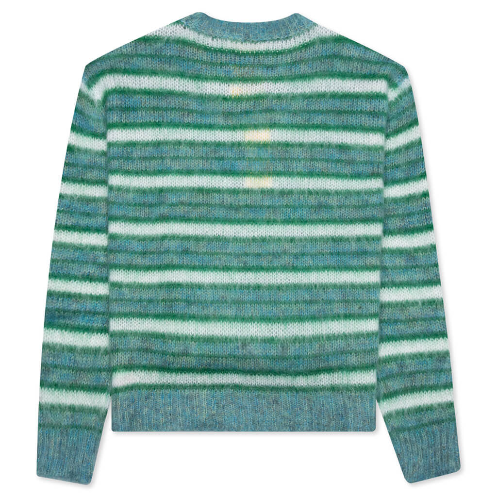 Striped Mohair Sweater - Turquoise