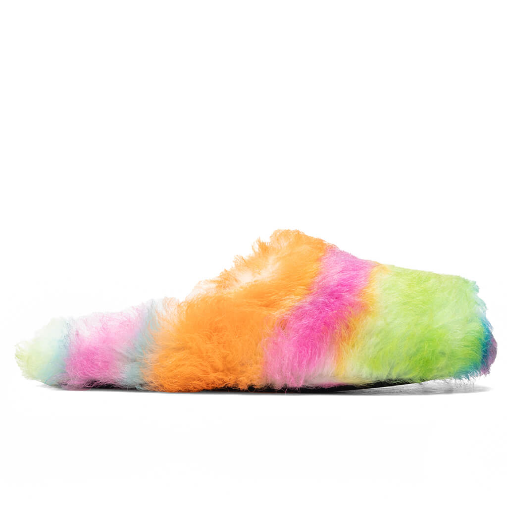 Striped Shearling Fussbett Sabot - Multicolored