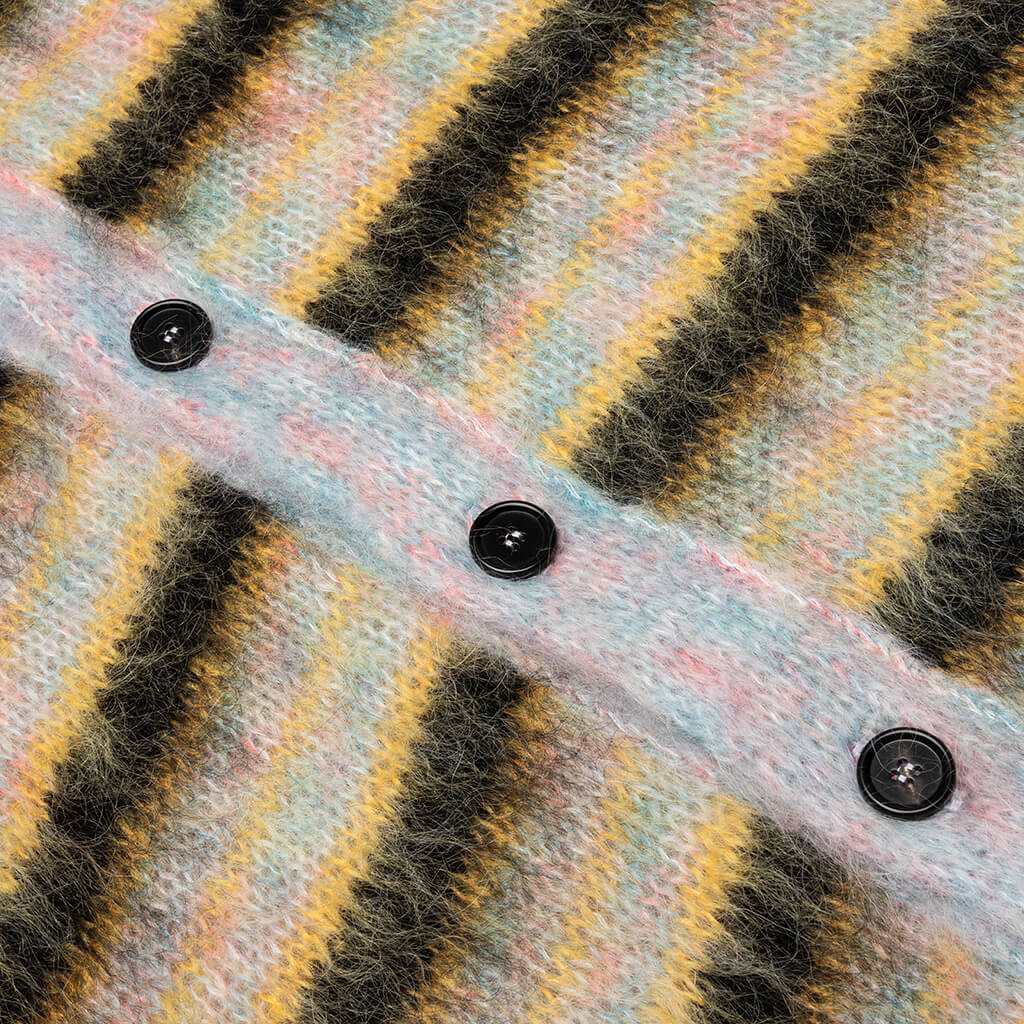 V-Neck Mohair Stripe Cardigan - Multi, , large image number null
