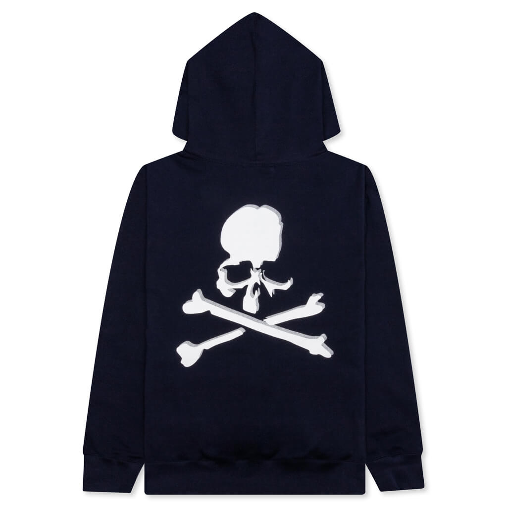 Logo and Skull Hoodie - Navy