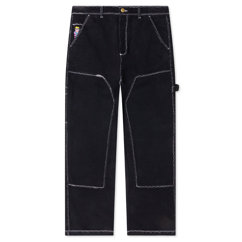 Messy Stitched Work Pants - Black, , large image number null