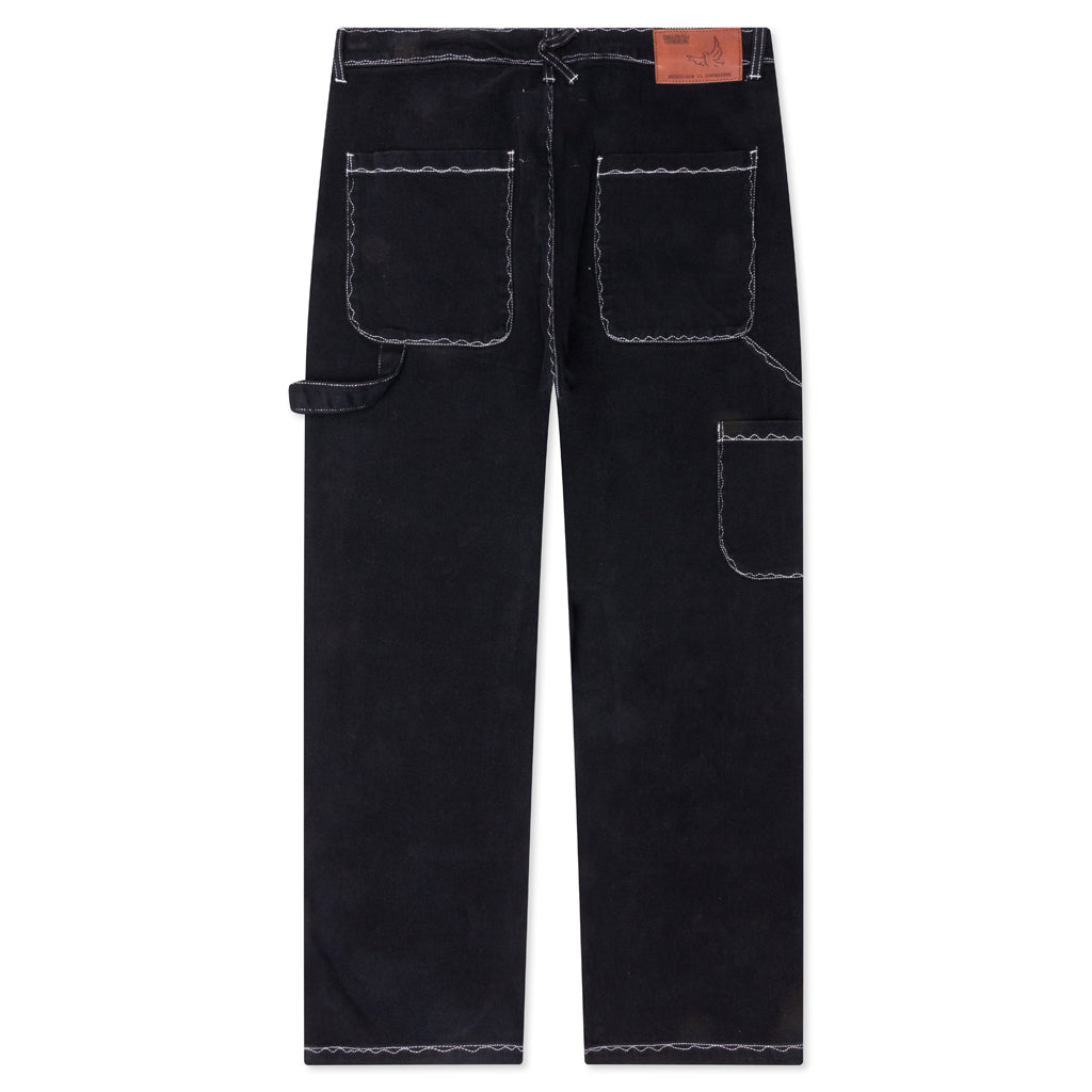 Messy Stitched Work Pants - Black, , large image number null