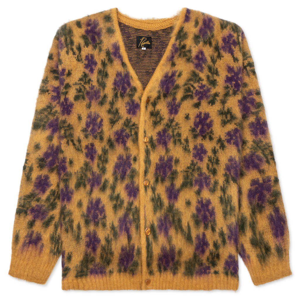 Mohair Cardigan Flower - Yellow, , large image number null