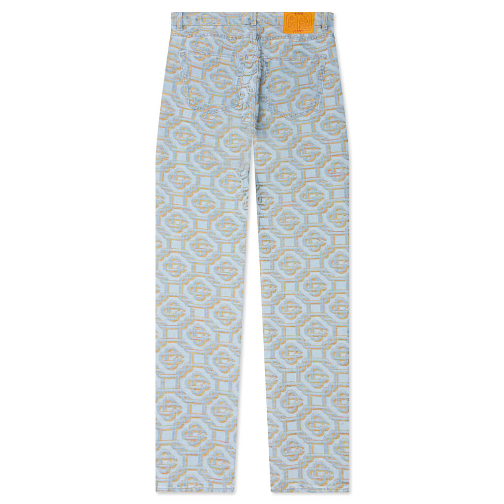 Monogram Denim Pants - Blue