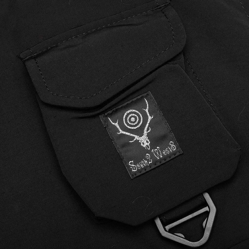 Multi-Pocket Zipped Down Vest - Black, , large image number null