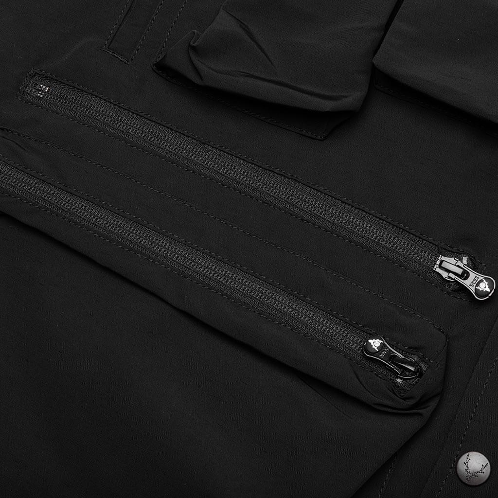 Multi-Pocket Zipped Down Vest - Black, , large image number null