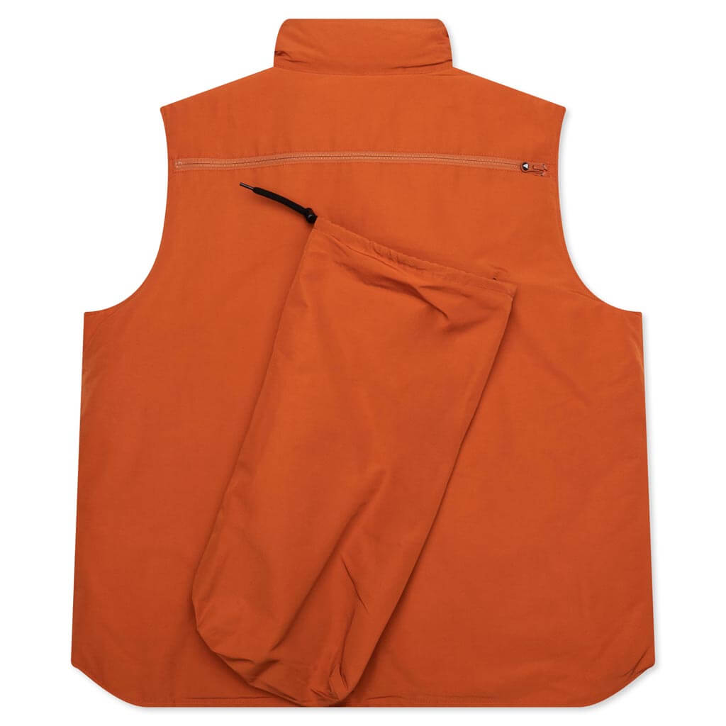 Multi-Pocket Zipped Down Vest - Orange, , large image number null