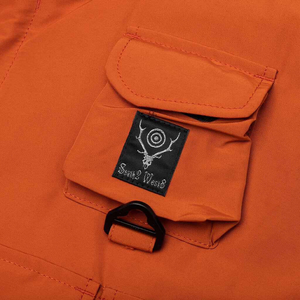 Multi-Pocket Zipped Down Vest - Orange, , large image number null