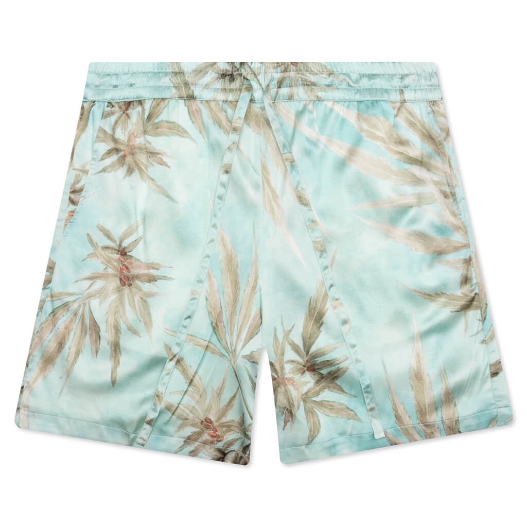 Hemp Leaves Silk Shorts - Hemp Print