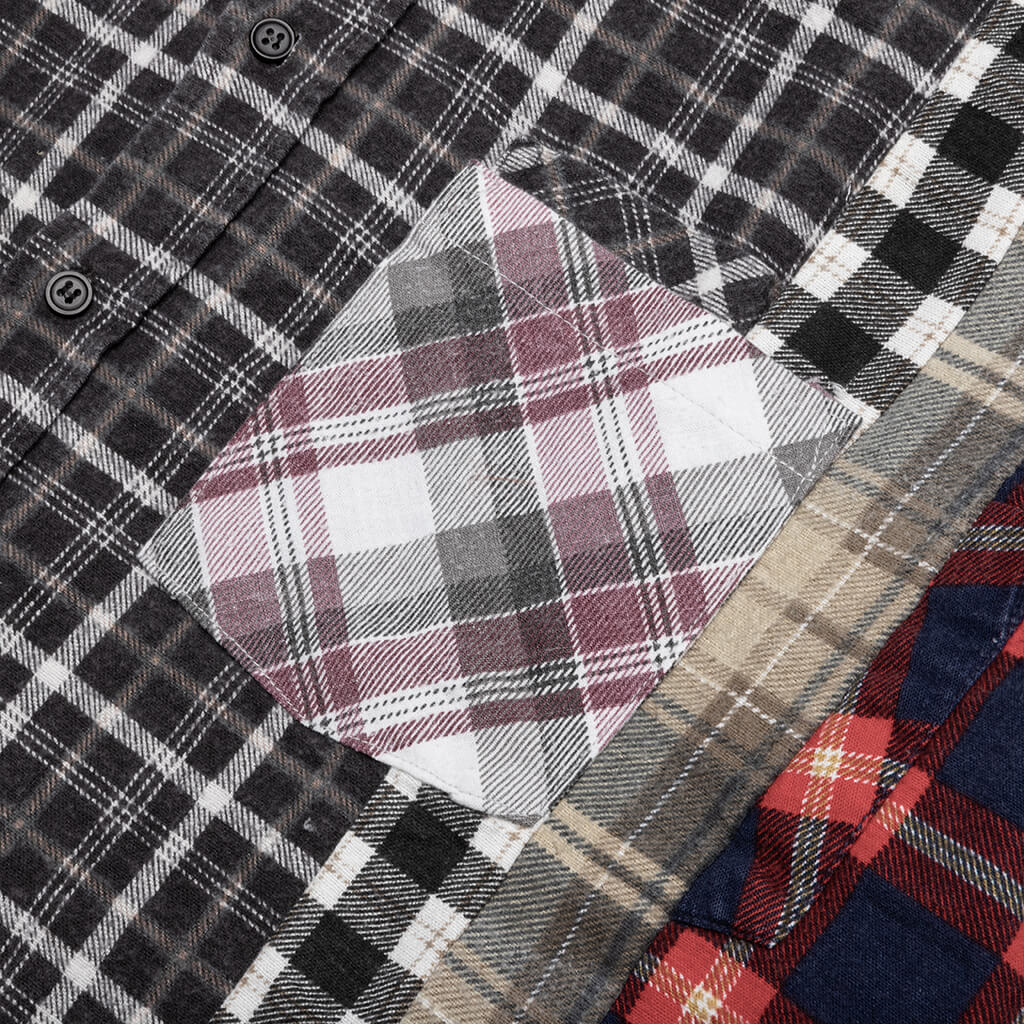 Flannel Shirt 7 Cuts Wide Shirt - Assorted, , large image number null