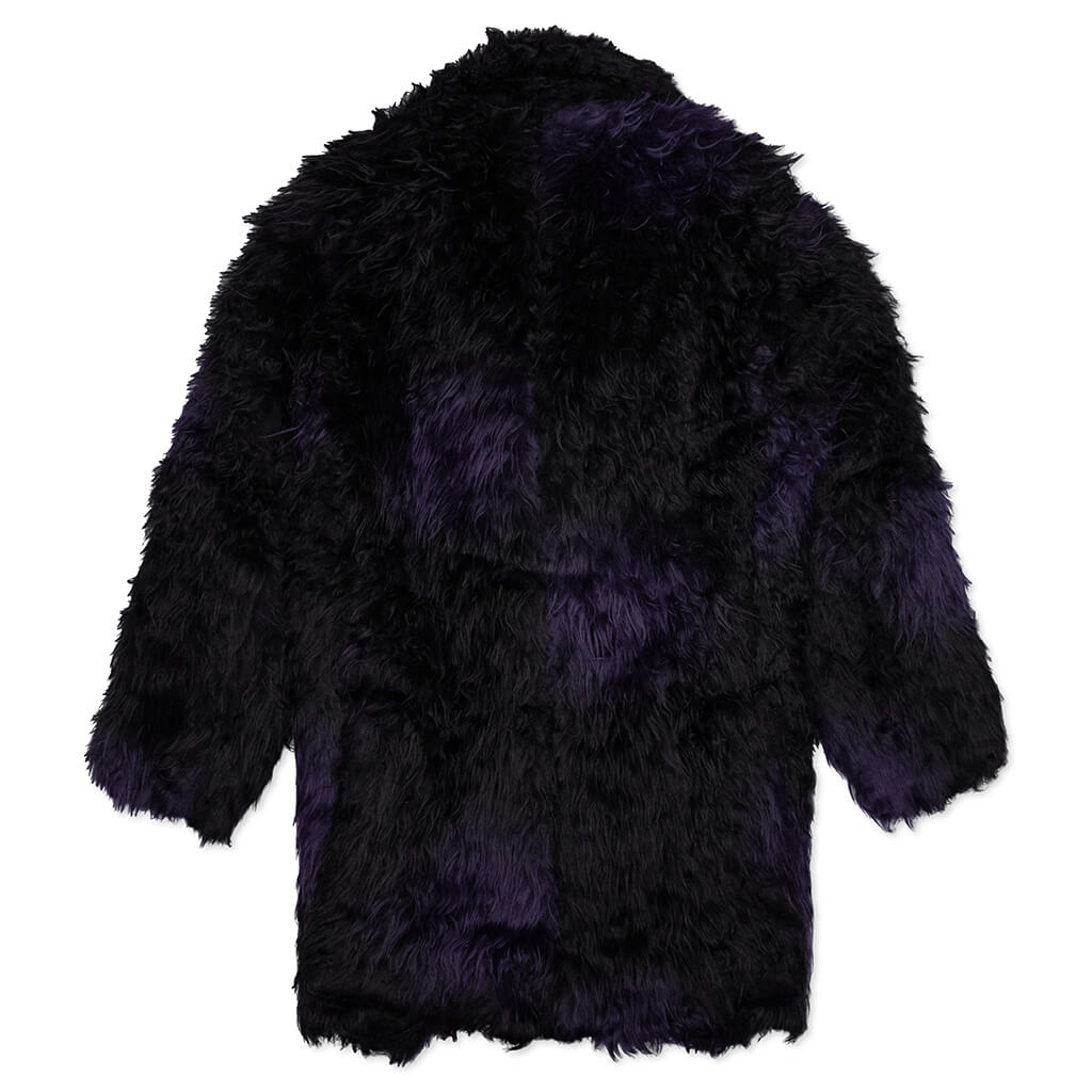Pea Coat Acrylic Fur/Blurred Dot - Black