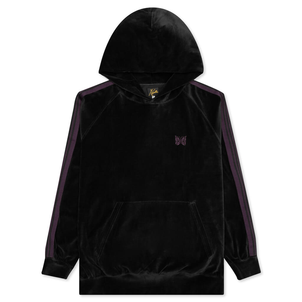 Velour Track Hoodie - Black