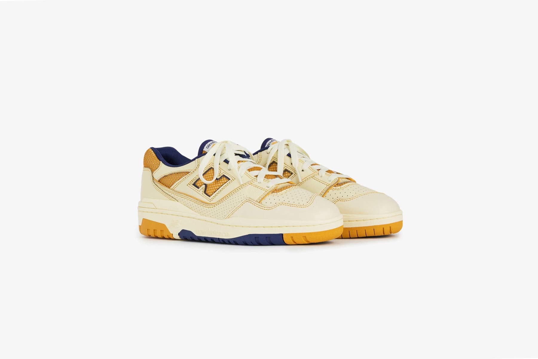 New Balance x Aime Leon Dore P550 Basketball Oxfords - White/Yellow, , large image number null