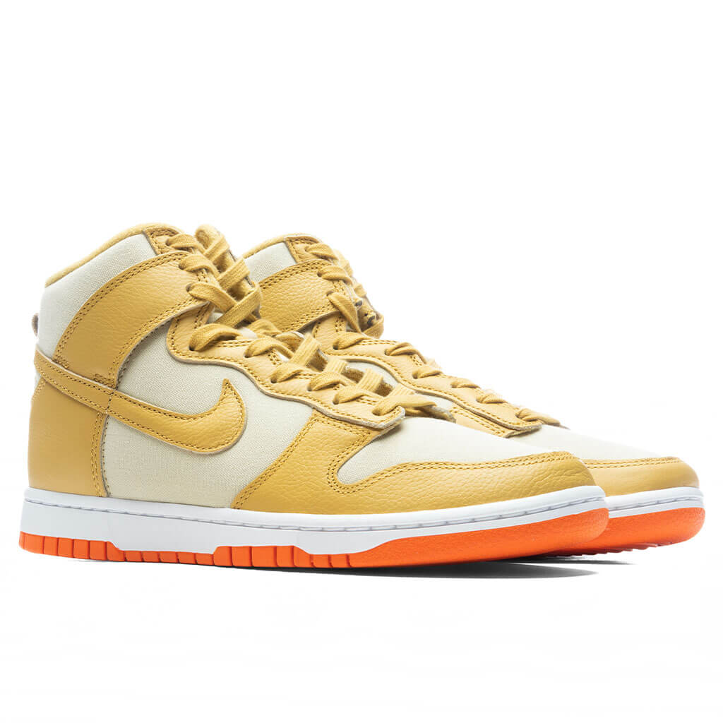 Dunk High Wheat Gold and Safety Orange - Team Gold/Wheat Gold