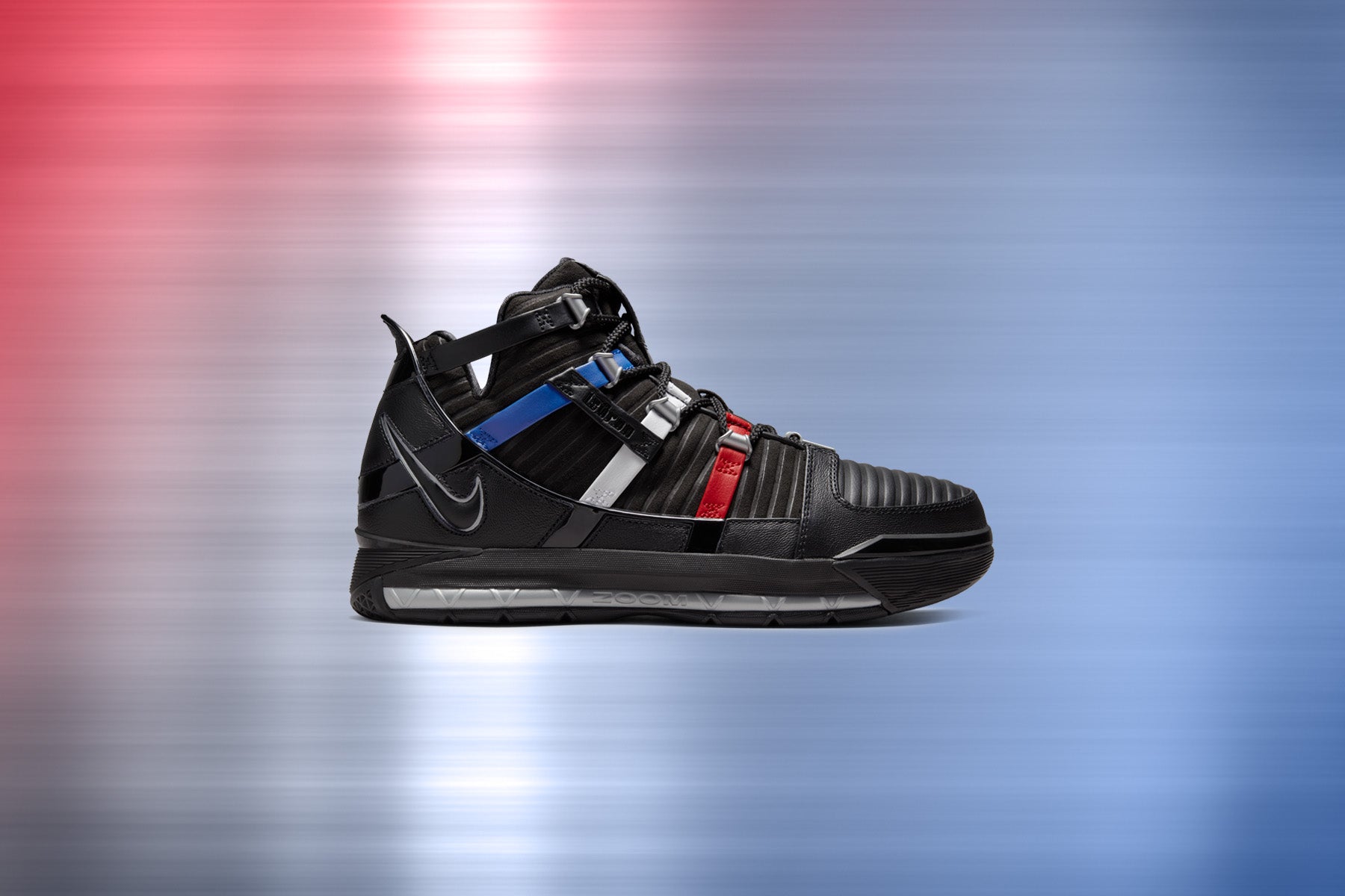 Nike Zoom Lebron 3 - Black/Metallic Silver/University Red