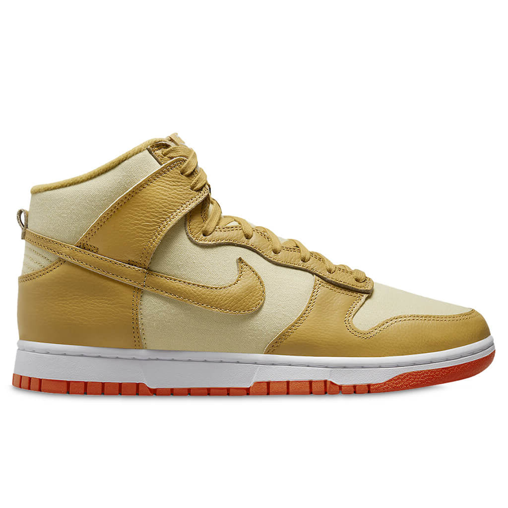 Dunk High Wheat Gold and Safety Orange - Team Gold/Wheat Gold