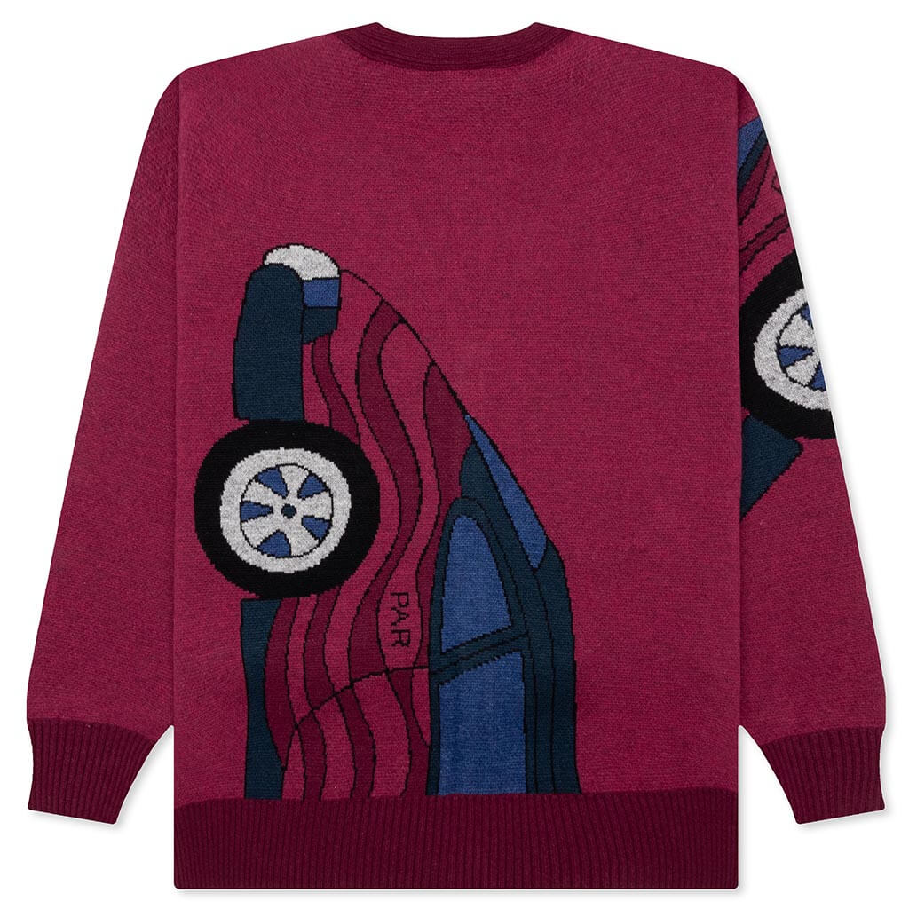 No Parking Knitted Cardigan - Beet Red