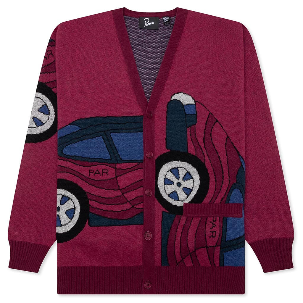 No Parking Knitted Cardigan - Beet Red
