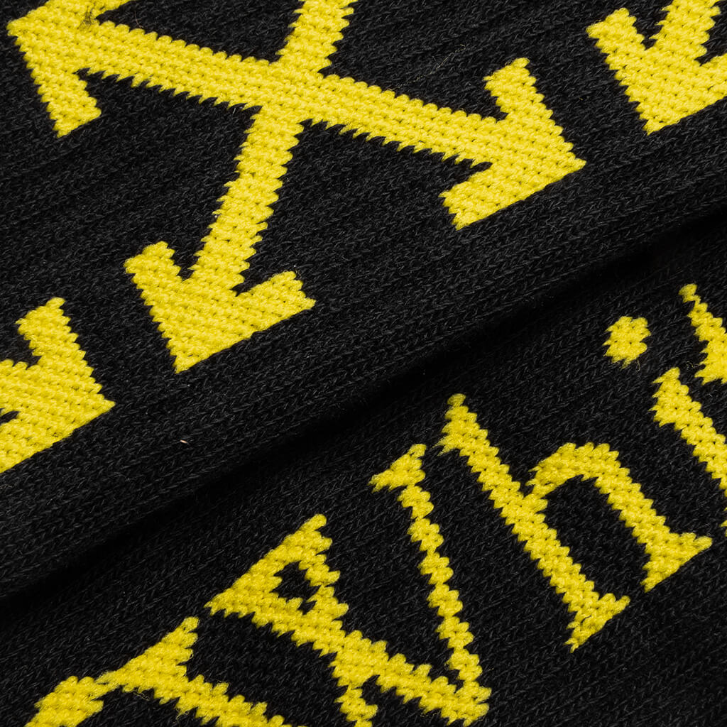 Arrow Bookish Medium Socks - Black/Yellow