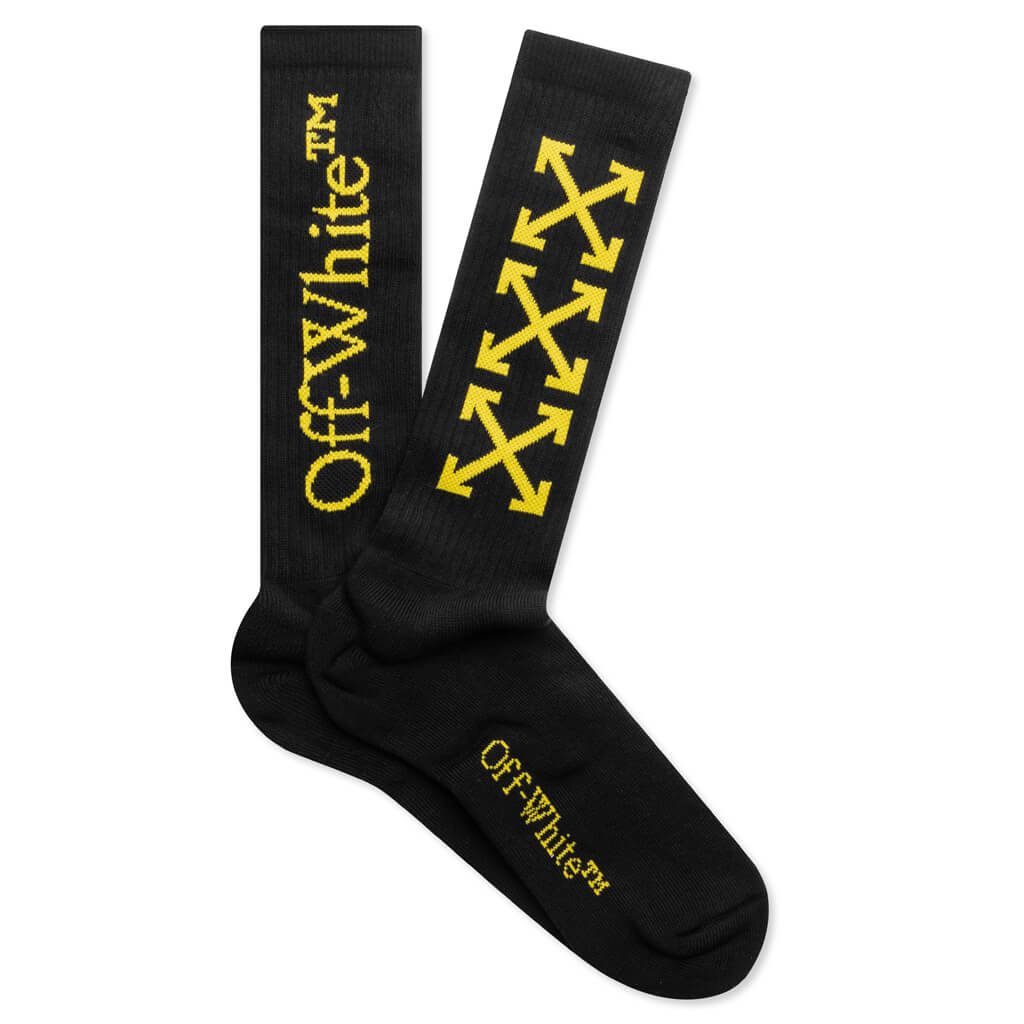 Arrow Bookish Medium Socks - Black/Yellow