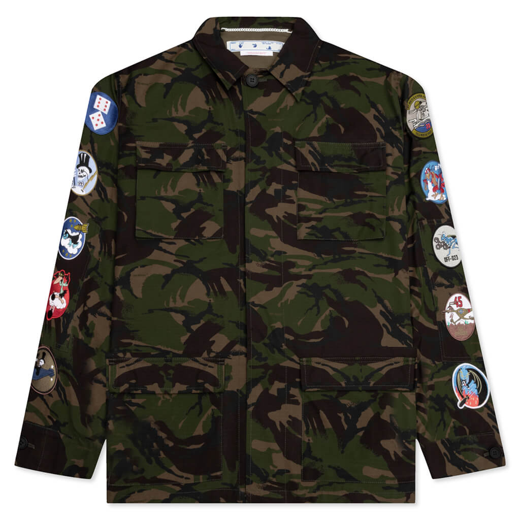 Camo Patch Field Jacket - Army Green