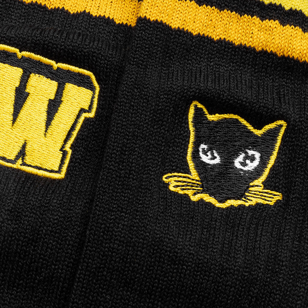 Cat Medium Socks - Black/Yellow