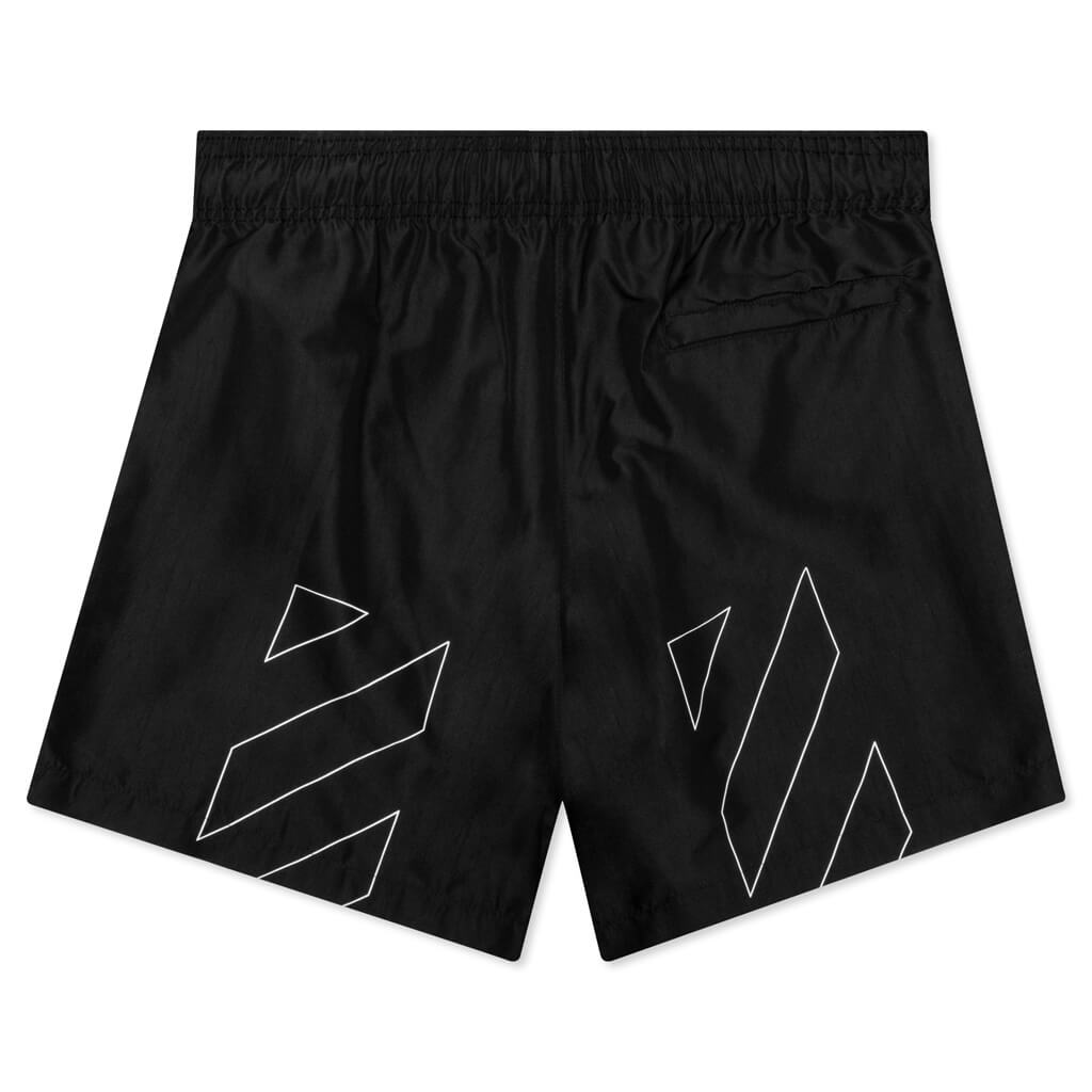 Diag Outline Swimshorts - Black/White