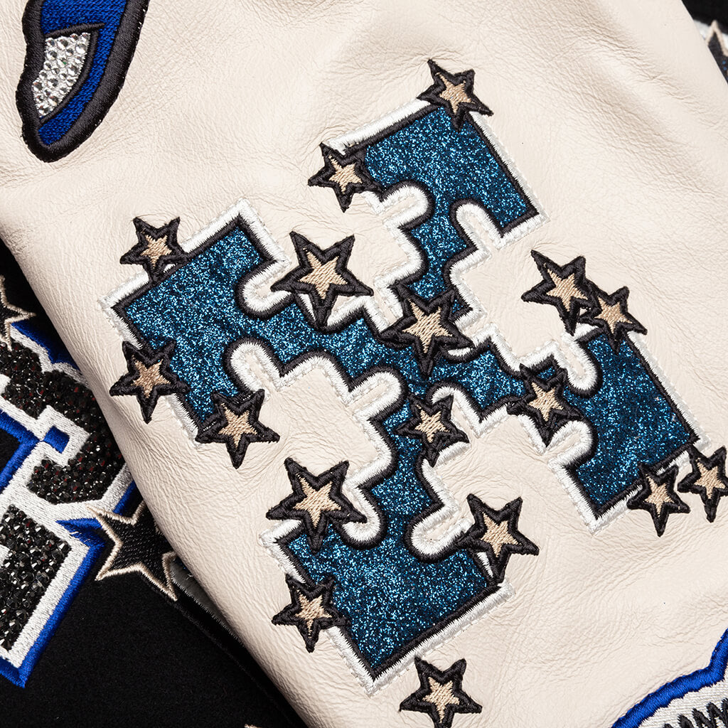 EMB Graphics Leather Varsity - Black/Blue, , large image number null