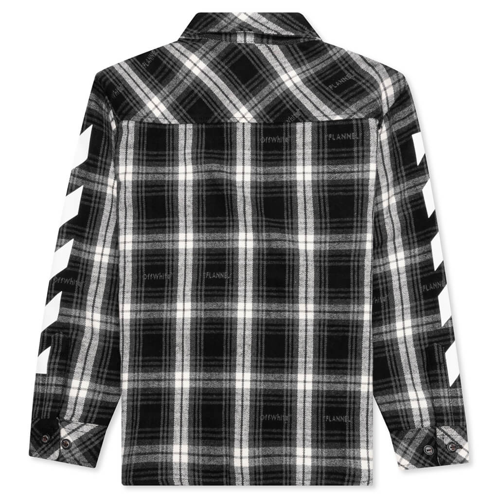 Girls Helvetica Diag Check Flannel - Black/White, , large image number null