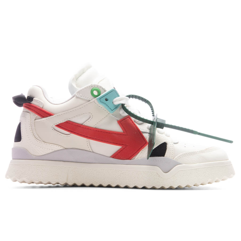 Midtop Sponge Sneakers - White/Red