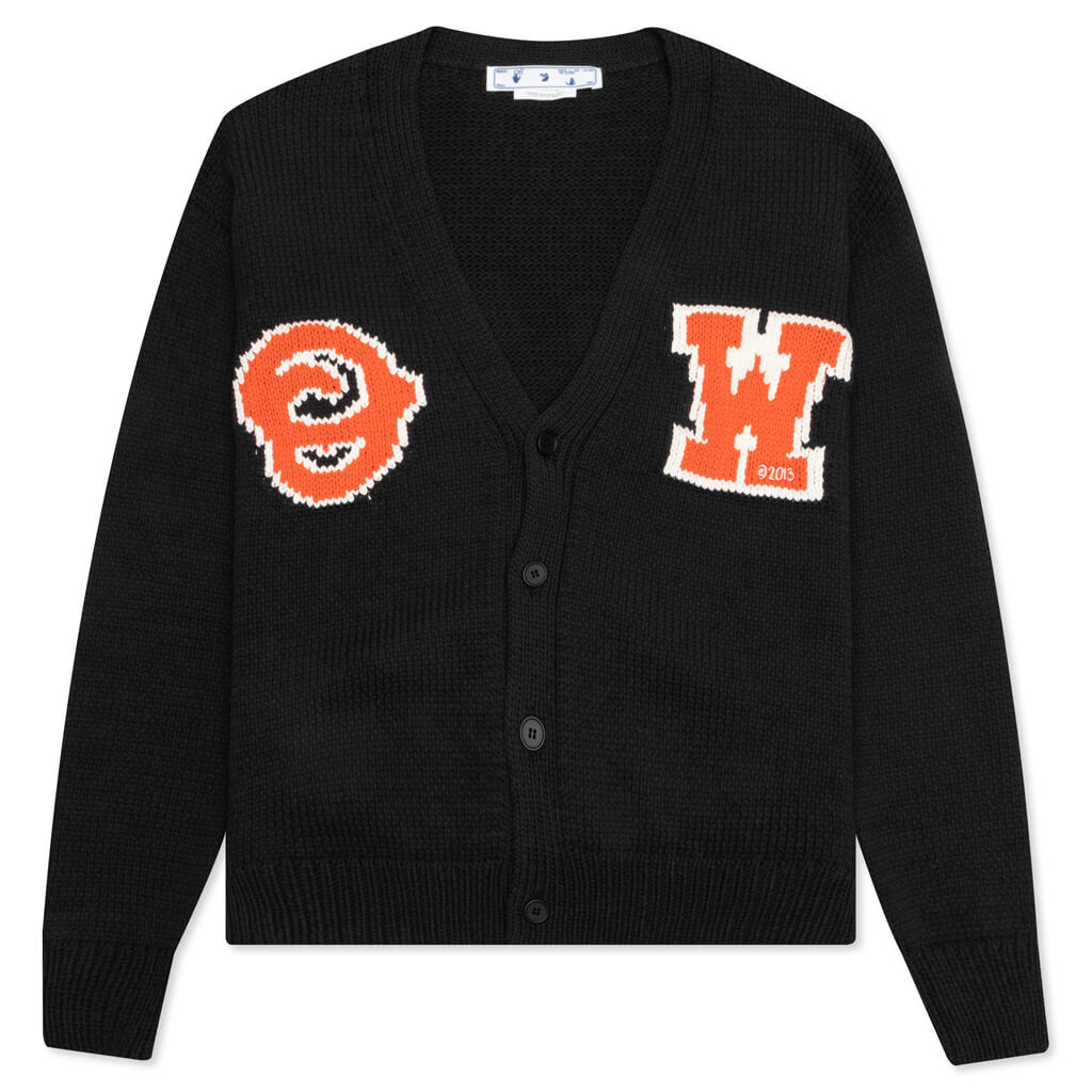 OW Patch Knit Cardigan - Black/Orange