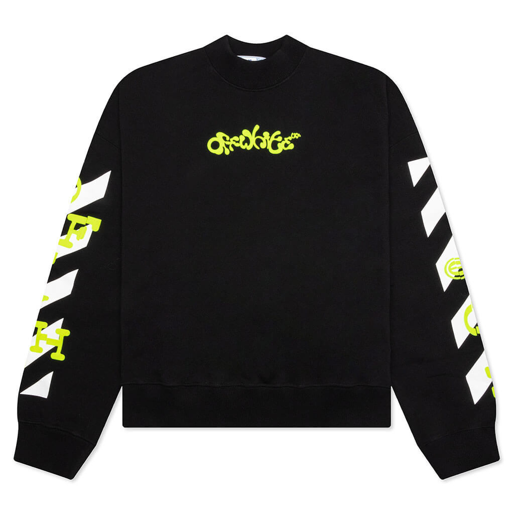 Opposite Arr Boxy Crewneck - Black/Lime