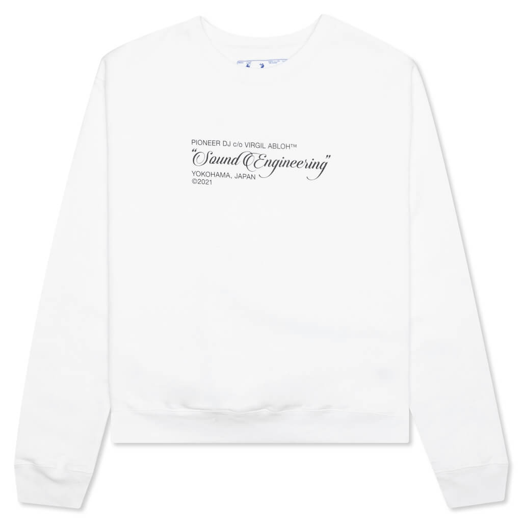 Off-White c/o Virgil Abloh x Pioneer SE Console Crewneck - White/Brilliant Green