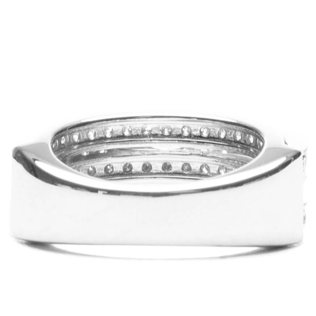 Orb Ring Slim Clear White - 925 Sterling Silver