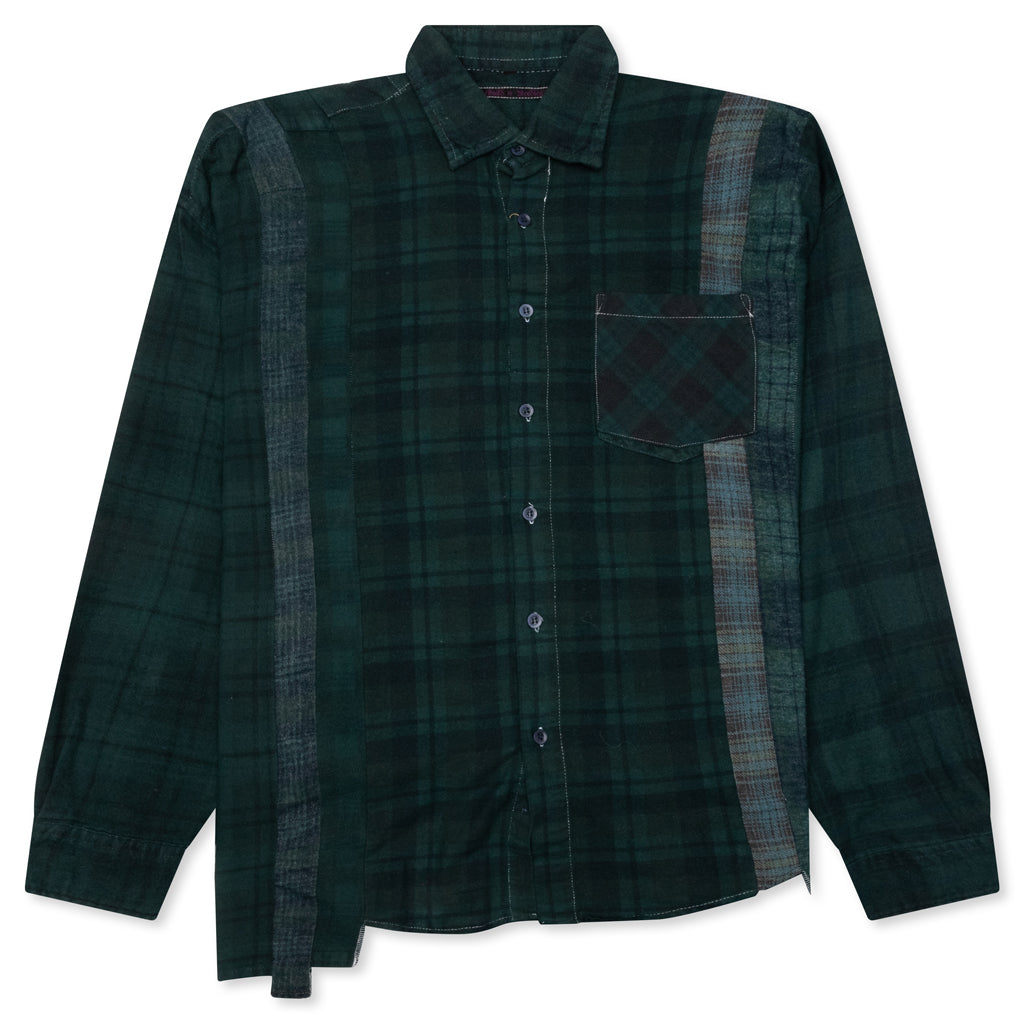 Over Dye 7 Cuts Wide Shirt - Green, , large image number null