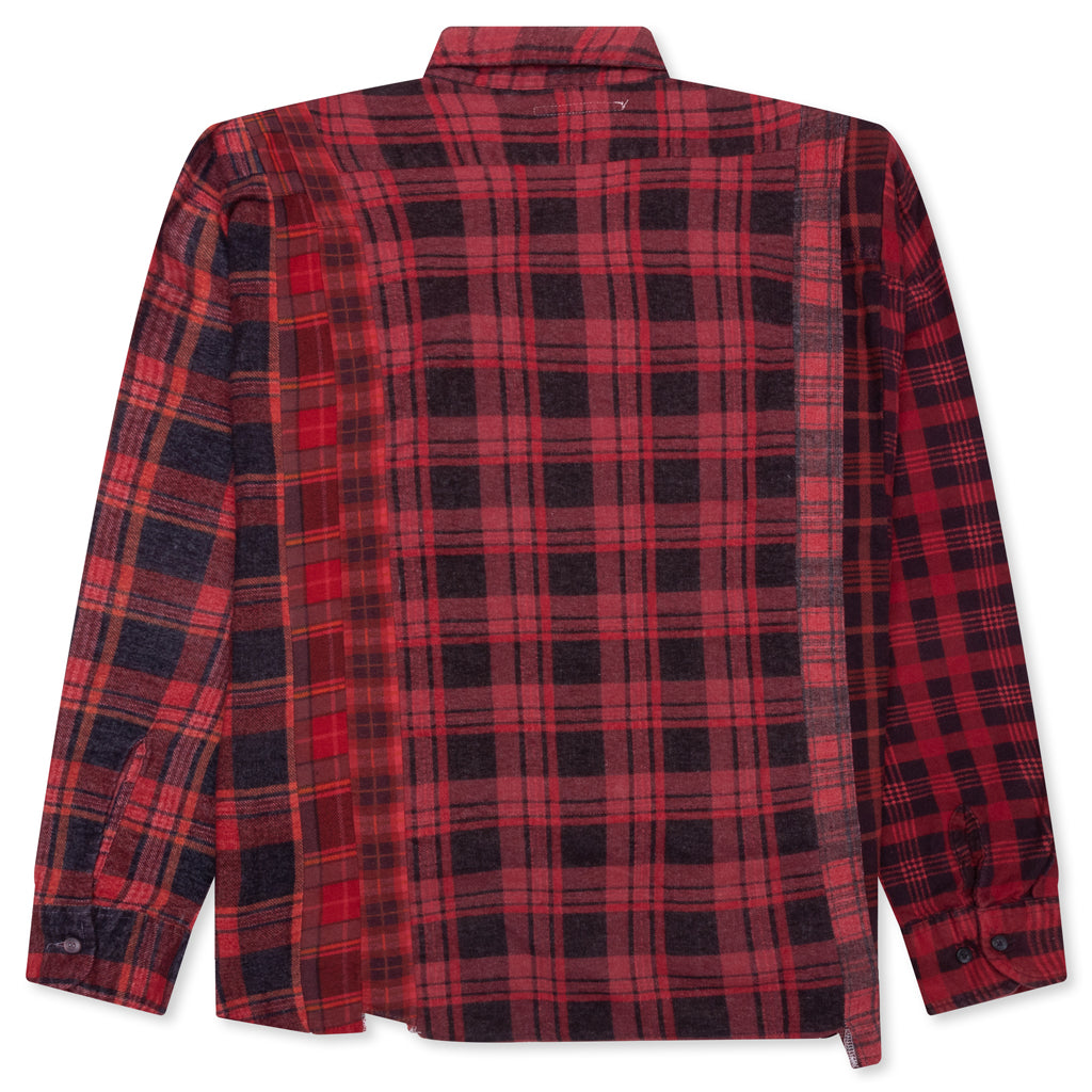 Over Dye 7 Cuts Wide Shirt - Red